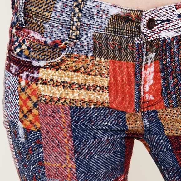 FREE PEOPLE PATCHWORK FLARE CORDS NEW W TAGS - Picture 3 of 9